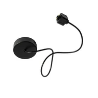 Lampy sufitowe - QAZQA Adapter do lampy wiszącej z okrągłą płytą montażową do szyny jednofazowej czarny - miniaturka - grafika 1
