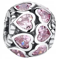 Bransoletki - Charms Zawieszka Charms Różowe Serca Charmsy Trusky - miniaturka - grafika 1