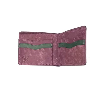 Fioletowy portfel skórzany ręcznie uszyty . - Portfele - miniaturka - grafika 1