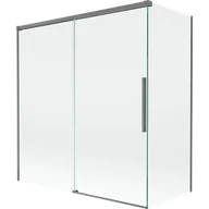 Parawany nawannowe - Mexen Rox parawan nawannowy 2-skrzydłowy rozsuwany 150 + 70 x 150 cm, transparent, gun metal - 8C9-150-070-95-00 - miniaturka - grafika 1