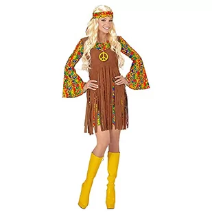 Widmann - Kostium hippie girl, sukienka z kamizelką, opaska na czoło, łańcuszek Peace, Flower Power, dziewczynka z kwiatami, impreza tematyczna, karnawał - Ozdoby do włosów - miniaturka - grafika 1