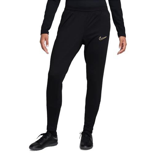 Nike Spodnie damskie W Nk Df Academy Pant, Black/Black/Metallic Gold, DX0508-015, XL