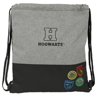 Plecaki worki - HARRY POTTER HOUSE OF CHAMPIONS - Duży płaski plecak worek, Plecak, Idealny dla dzieci w różnym wieku, Wygodny i uniwersalny, Jakość i wytrzymałość, 35x40 cm, Kolor Melange Grey/Black - miniaturka - grafika 1