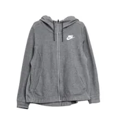 Bluzy damskie - Nike Damska Rozpinana Bluza z Kapturem Sportowa Szara S - miniaturka - grafika 1