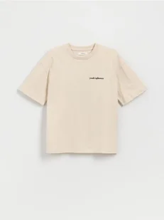 Reserved - T-shirt z nadrukiem - beżowy - Koszulki dla chłopców - miniaturka - grafika 1