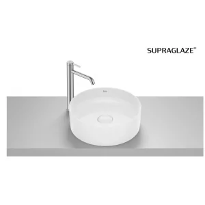 ROCA A32787NS00 TERRA Umywalka nablatowa okręgła 39 cm Fineceramic? biały połysk Supraglaze? - Umywalki - miniaturka - grafika 1