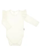 Body dla niemowląt - Dziewczęce body na długi rękaw kremowe Nicol,r.68 - miniaturka - grafika 1