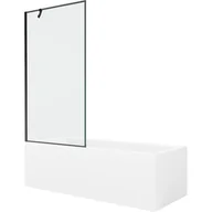 Wanny - Mexen Cubik wanna prostokątna 170 x 70 cm z obudową i parawanem 1-skrzydłowym 90 cm, czarny wzór - miniaturka - grafika 1