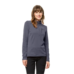 Damska bluza polarowa Jack Wolfskin KOLBENBERG HZ W dolphin - XS - Bluzy damskie - miniaturka - grafika 1