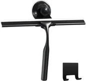 Myjki do okien - Ściągaczka do prysznica, ściągaczka do okien, ściągaczka gospodarcza, stal nierdzewna, 24,5 x 17 cm, czarna - miniaturka - grafika 1