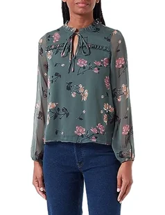 VERO MODA VMMILLA LS Top WVN GA NOOS damski top, Dark Forest/Aop: Sallie, S - Koszulki i topy damskie - miniaturka - grafika 1
