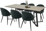 Stoły z krzesłami - MarinaGRBL zestaw do jadalni stół do jadalni el drzewoReplika szary oraz 6 Velvet krzesło stołowe welur Zielony, czarny. - miniaturka - grafika 1