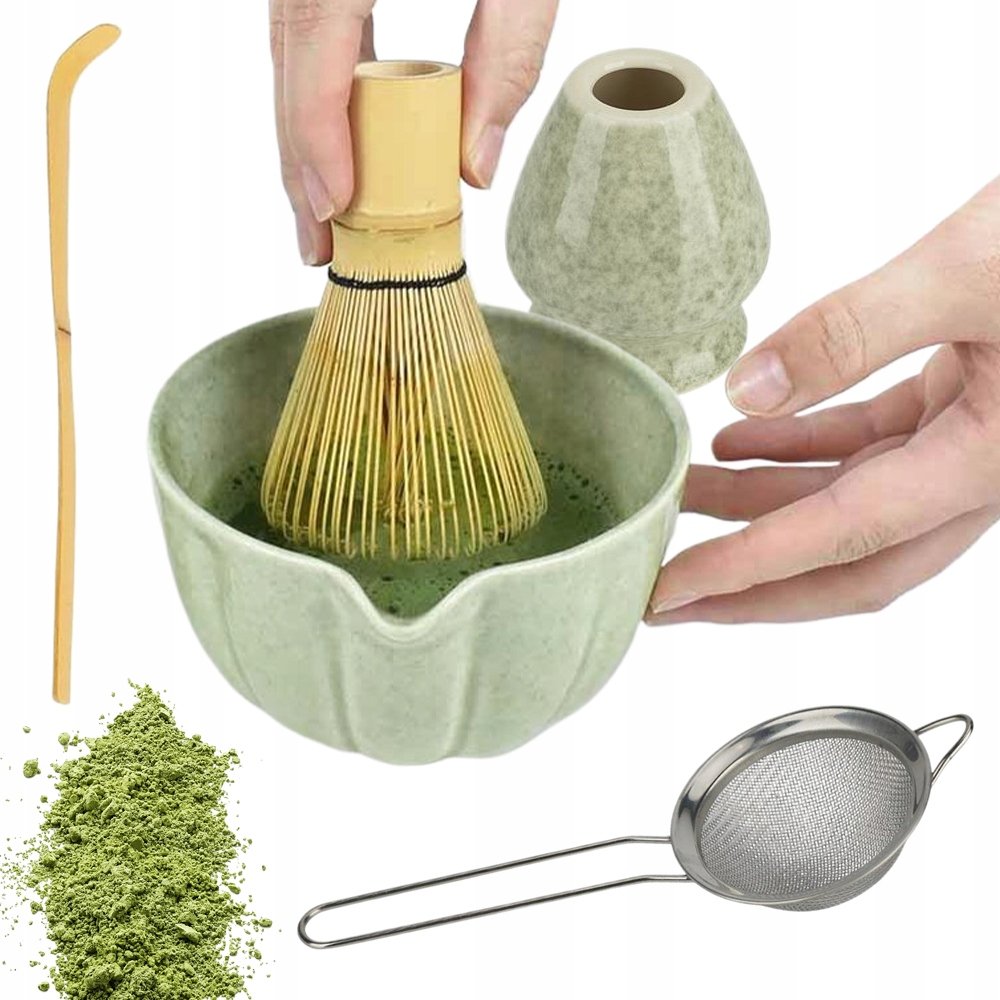 Zestaw Prezentowy Do Herbaty Matcha Zestaw Matcha Z Trzepaczką 4W1