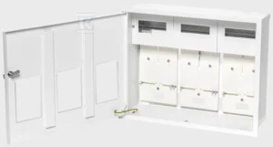Rozdzielnica P/T licznikowa 3x1F drzwi z okienkiem i zamkiem + miejsce na 18 zabezpieczeń RW-S-3L-18"Z"O - Rozdzielnie elektryczne - miniaturka - grafika 1