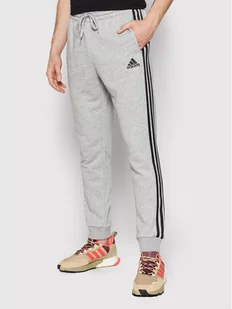 Adidas Spodnie dresowe Essentials French Terry GK8889 Szary Regular Fit - Spodnie sportowe męskie - miniaturka - grafika 1