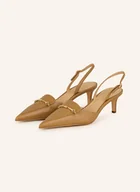 Czółenka - Michael Kors Czółenka Z Odkrytą Piętą Lena beige - miniaturka - grafika 1