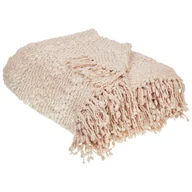 Narzuty - BELIANI Koc różowy bawełniany z akrylem 220 x 240 cm narzuta na łóżko kapa z frędzlami pleciony wzór - miniaturka - grafika 1