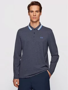 Koszulki męskie - Hugo Boss Polo Plisy 50272945 Granatowy Regular Fit - grafika 1