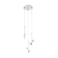 Lampy sufitowe - Eglo Oświetlenie OLINDRA Lampa Wisząca LED Biały, 6-punktowe 96931 - miniaturka - grafika 1