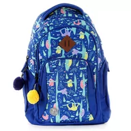 Plecaki szkolne i tornistry - Plecak szkolny dla chłopca i dziewczynki niebieski Paperdot Kolekcja Leniwiec dwukomorowy - miniaturka - grafika 1
