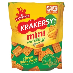 Lajkonik Krakersy mini o smaku ser i cebulka 100 g - Krakersy - miniaturka - grafika 1