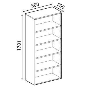 Szafa biurowa z drzwiami PRIMO WOOD, 1781 x 800 x 500 mm, orzech - Szafy biurowe - miniaturka - grafika 5