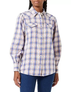 Koszulki i topy damskie - Wrangler Damska koszulka z długim rękawem, federal blue, XL - grafika 1