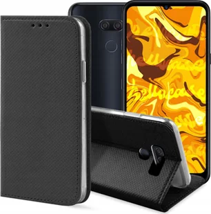 Hello Case ETUI Z KLAPKĄ DO LG K50 / Q60 CZARNE ZAMYKANE MAGNETYCZNE KABURA FUTERAŁ - Etui i futerały do telefonów - miniaturka - grafika 1