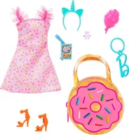 Domki dla lalek - Barbie Fashion Zestaw Ubranek Cukierkowe Stylizacje HRH549 - miniaturka - grafika 1