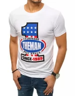 Koszulki męskie - T-shirt męski z nadrukiem biały Dstreet RX4406-XXL - miniaturka - grafika 1