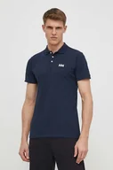 Koszulki męskie - Helly Hansen polo bawełniane kolor granatowy gładki - miniaturka - grafika 1
