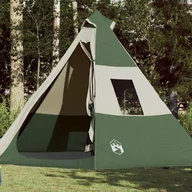 Namioty - vidaXL Namiot kempingowy, 7-os., zielony, 350x350x280 cm, tafta 185T - miniaturka - grafika 1