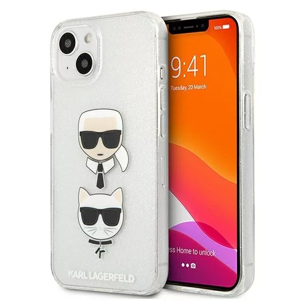 Karl Lagerfeld KLHCP13SKCTUGLS iPhone 13 mini 5,4" srebrny/silver hardcase Glitter Karl s & Choupette KF000807