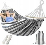 Hamaki - Korbi 2-OSOBOWY HAMAK LEŻAK OGRODOWY MOCNY ZE STELAŻEM HUŚTAWKA 270x150 WZ3 - miniaturka - grafika 1