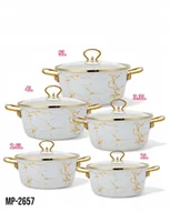 Zestawy garnków i patelni - Garnki Emaliowane 10 el. Indukcja Gaz - Wysoka Jakość MASTERPAN - miniaturka - grafika 1