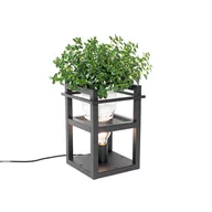 Lampy stojące - QAZQA Przemysłowa lampa stołowa czarna - Cage Rack - miniaturka - grafika 1