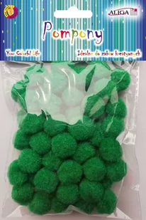 Pompony dekoracyjne Aliga Zielone 2cm 60sz POM-402 - Prace ręczne dla dzieci - miniaturka - grafika 1