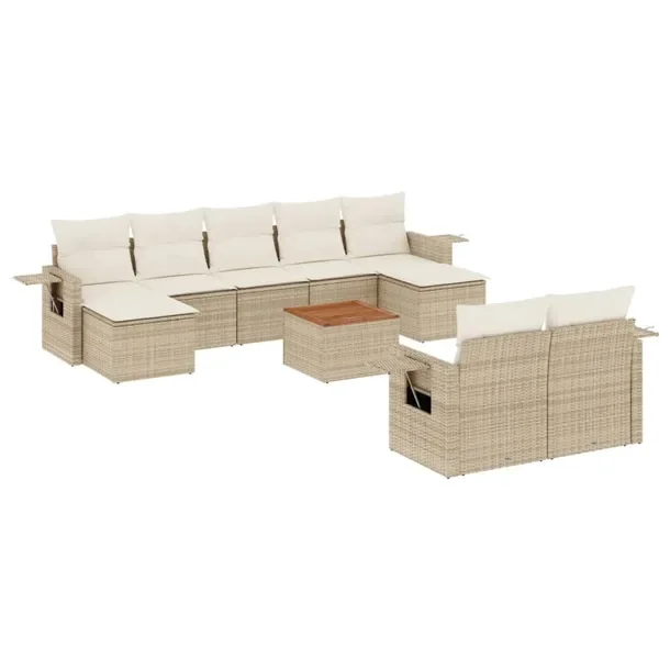 Zestaw mebli ogrodowych modułowych beżowy rattan PE 55x62x69 cm