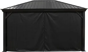vidaXL Sojag Zasłony wraz z klipsami do altanki Marsala 1220 Czarny - Altany ogrodowe - miniaturka - grafika 1