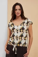 Koszule damskie - Koszulowa bluzka z wiązaniem -XL - miniaturka - grafika 1