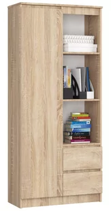 FABRYKA MEBLI AKORD Regał Biurowy R 80cm Clp R11 Dąb Sonoma RP0PREGDĄB009 - Szafy i regały magazynowe - miniaturka - grafika 1