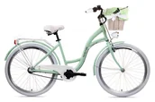 Rowery - Goetze, Rower Miejski Style 26" 3 Biegi Pistacjowo Biały, Kosz - miniaturka - grafika 1