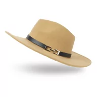 Czapki męskie - Kapelusz Filcowy Męski Damski Elegancki Klasyczny - KPL-FLC-GOLD-2 - miniaturka - grafika 1