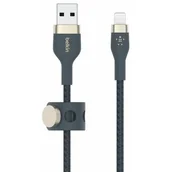 Kable USB - Belkin Kabel USB Lightning Braided Silicone 1 m Niebieski - miniaturka - grafika 1