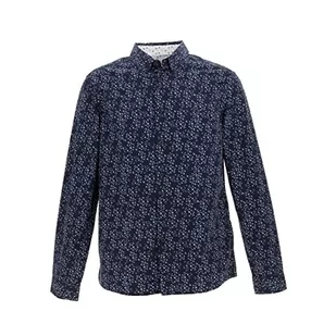 OXBOW O2CARAPI Męska koszula z długim rękawem Deep Navy - Koszule męskie - miniaturka - grafika 1