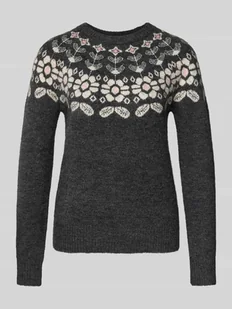 Sweter z dzianiny o kroju regular fit z dodatkiem wełny model ‘SIMONE’ - Swetry damskie - miniaturka - grafika 1