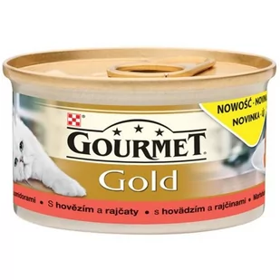 Purina Gourmet Gold Savoury Cake z Wołowiną i pomidorami 85g 13064 - Mokra karma dla kotów - miniaturka - grafika 1