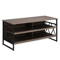 Szafki RTV - Beliani Telewizja Meble brązowy CARLISLE - miniaturka - grafika 1