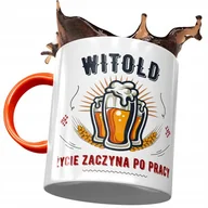 Kubki - Kubek Pomarańczowy Dla Witolda Kolegi Męża Prezent z Nadrukiem ze Zdjęciem + Opakowanie na prezent (wzór 04) - miniaturka - grafika 1