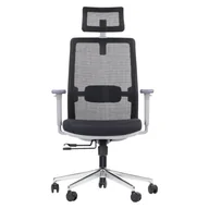 Fotele i krzesła biurowe - Ergonomiczne obrotowe krzesło biurowe CUTLER GF czarny - pełen zakres regulacji, rstelaż w kolroze szarym - miniaturka - grafika 1